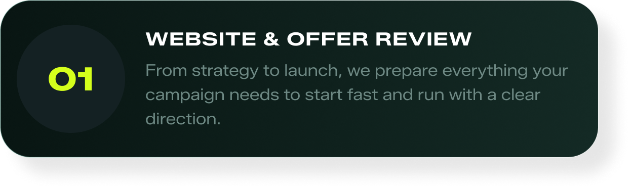 Step 01 Website & Offer Review